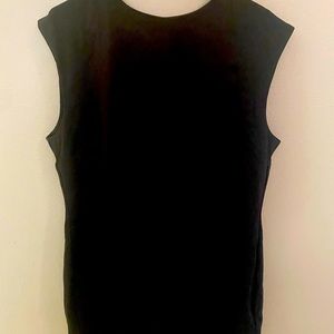 Black shoulder pad mini dress NWT